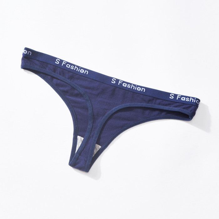 K455 Cotton Alphabet Sexy Seamless Low-Rise Temptation Thong