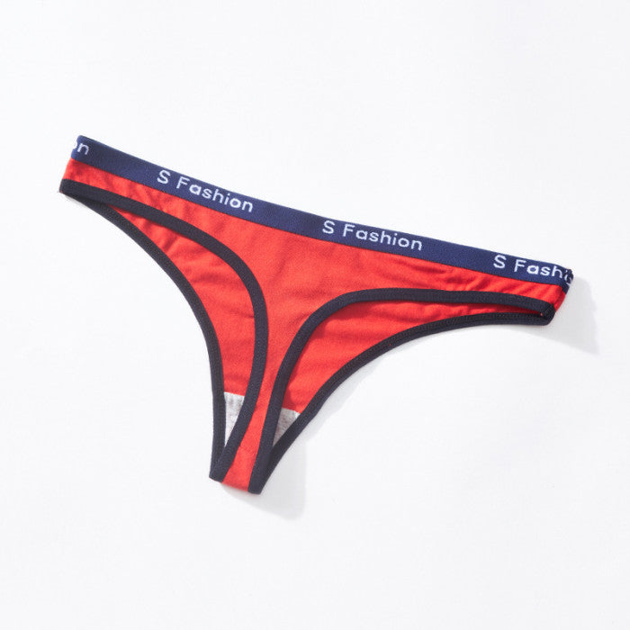 K455 Cotton Alphabet Sexy Seamless Low-Rise Temptation Thong