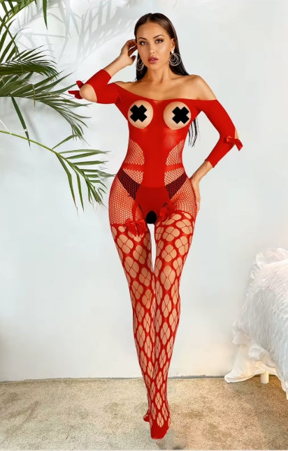 Y896 Crotchless and Bustless Fishnet Bodystocking