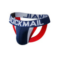 LA608 Blue Red Color Block Jockstrap