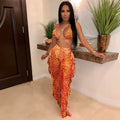 924  Lotus Leaf-Edged Broad Legged Pants Cover Up