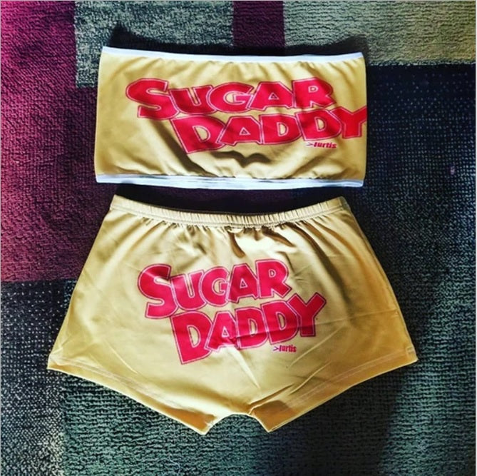 B918 Sugar Daddy Inspired Bandeau Top Lounge Set