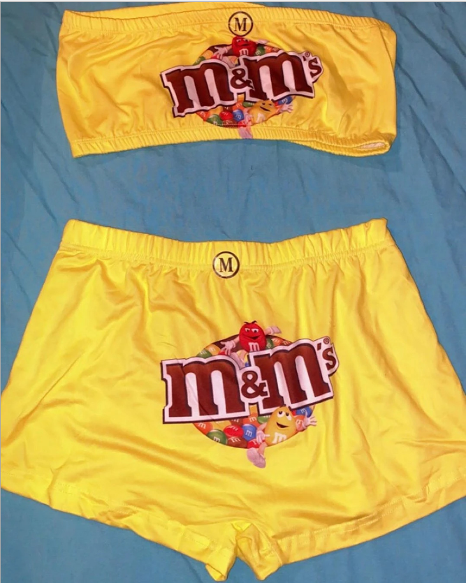 B916 Candy Inspired Bandeau Top Pajama Set