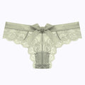 1935 Green Sexy Low-Rise Pure Temptation Lace Panties with Cute Bow