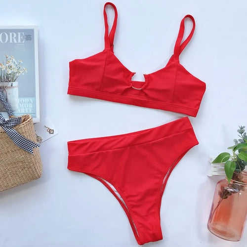 B369 Red O-Ring Two Piece Bikini