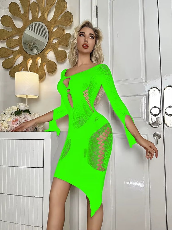 K269 Hollow Out Long Sleeve Bodycon Style Dress