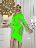 K269 Hollow Out Long Sleeve Bodycon Style Dress