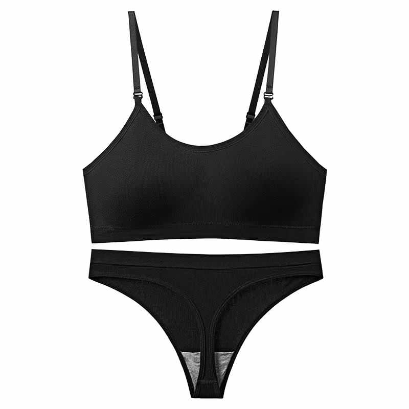 RC73 Rib Crop Top Brassiere and Panty Set