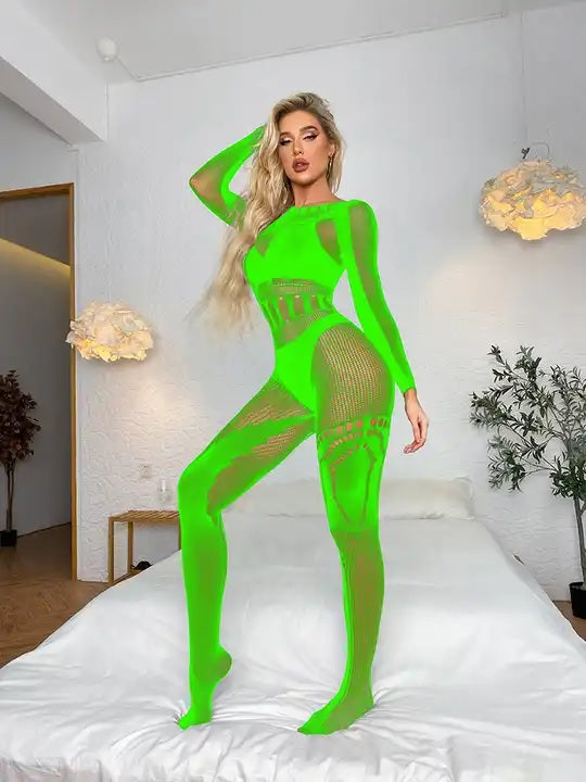 JP374 Footless Long Sleeve Bodystocking/Romper