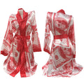 RD57 Red Money Printed Satin Bathrobe