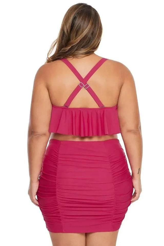 S355 Red Strappy Rush Two Piece Swimwear