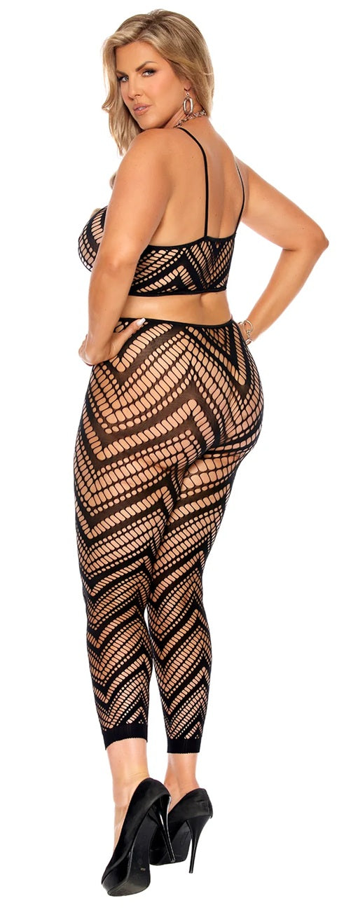 12082Q Zig Zag Net Cami and Legging