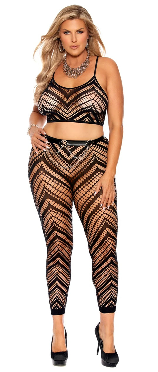 12082Q Zig Zag Net Cami and Legging