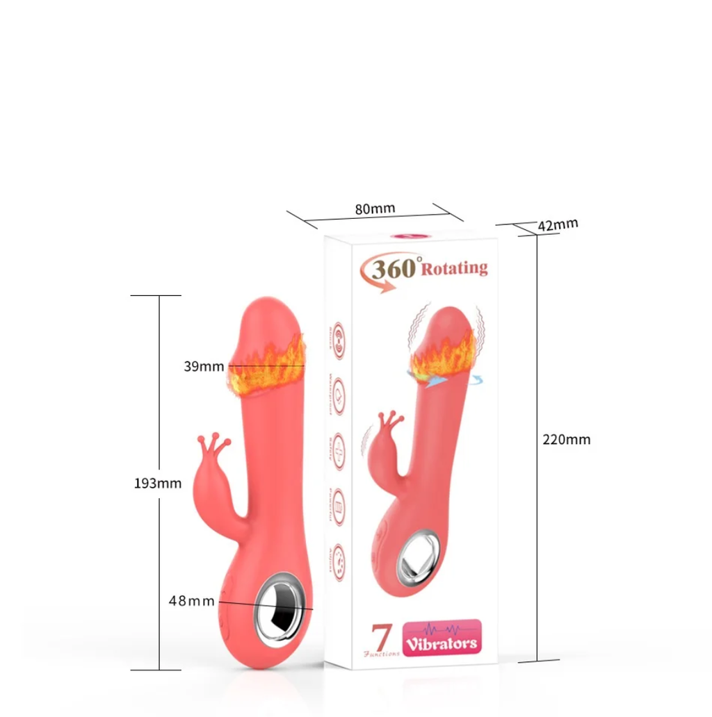 T2046 Rotation and Heating Rechargeable Silicone Vibrator