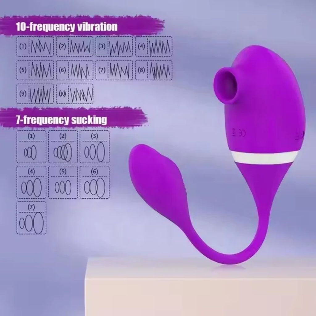 E090 Purple 10 Mode Clitoris Sucker and G-Spot