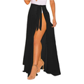 WC35 Black Mesh Side Tie Cover Up Skirt