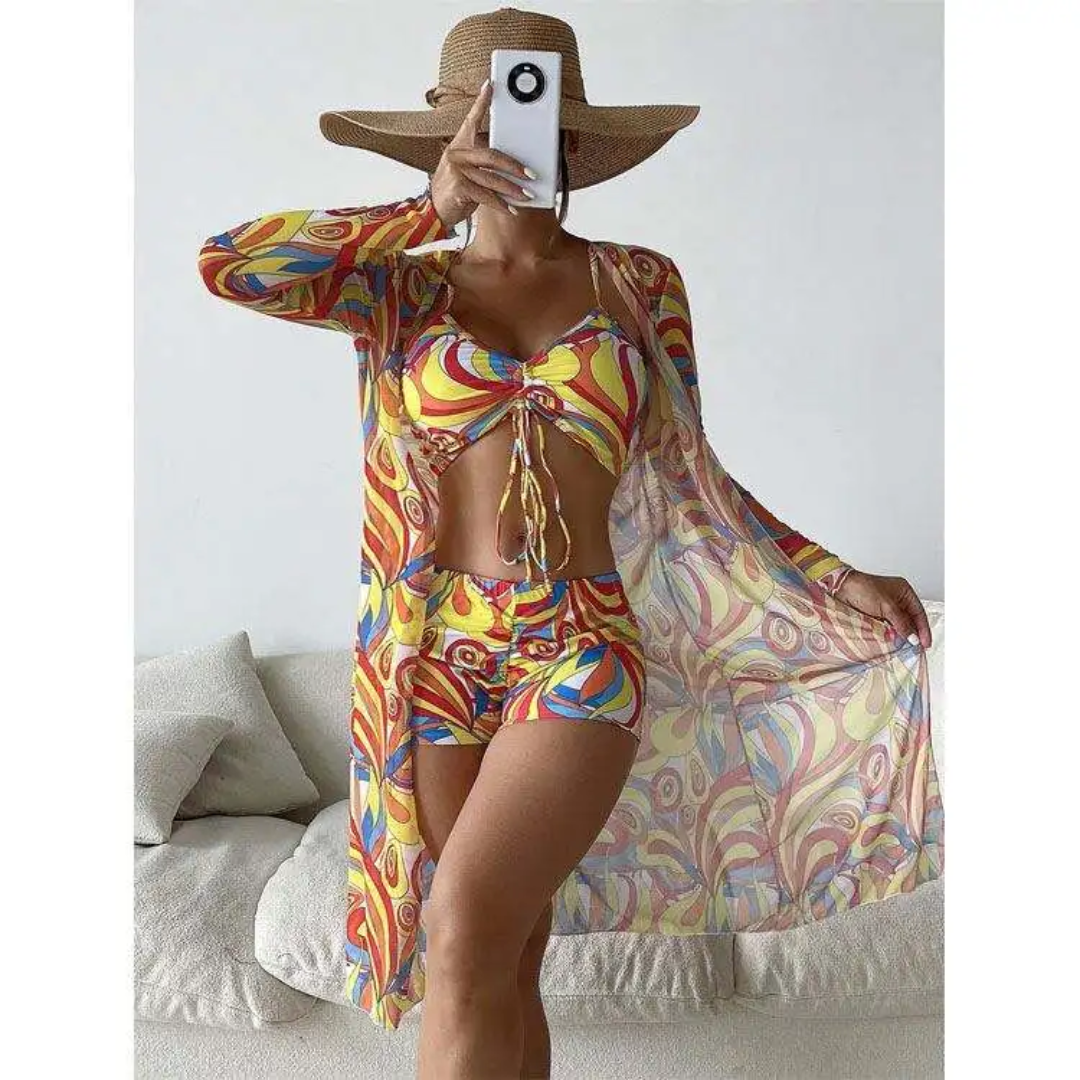 SL602 3 Piece Digital Print Bikini Set