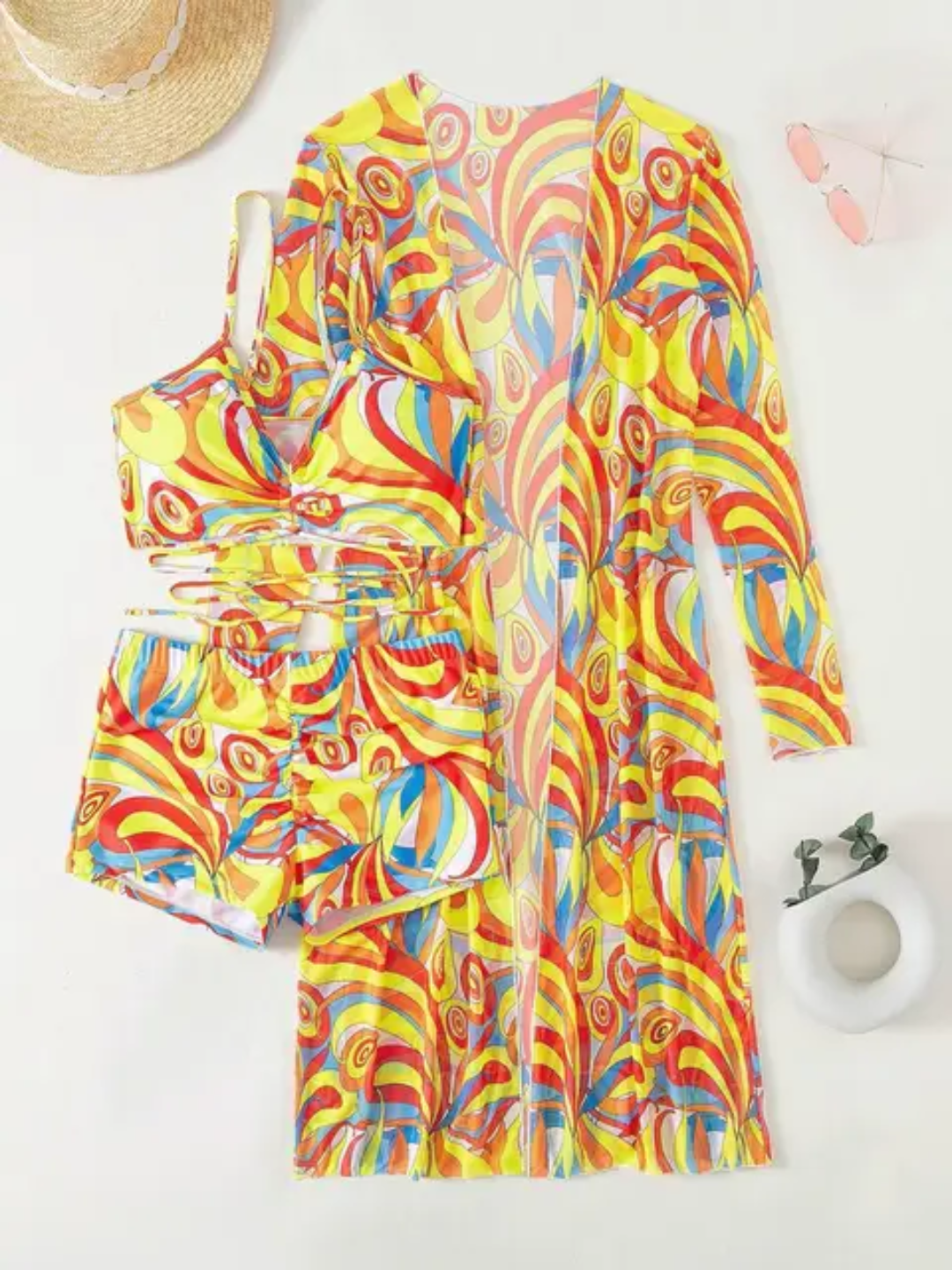 SL602 3 Piece Digital Print Bikini Set