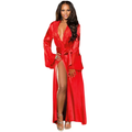 R983 Red Glamour Satin Long Robe