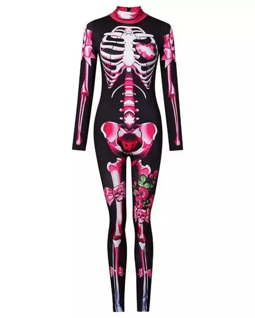 HP37 Pink Day of the Dead Catsuit Skeleton Costume Jumpsuit