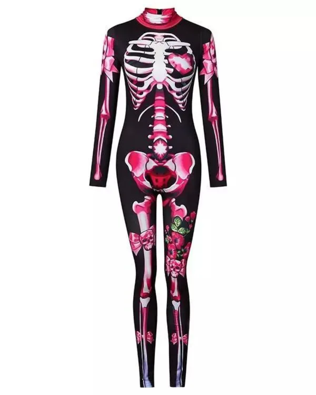 HP37 Pink Day of the Dead Catsuit Skeleton Costume Jumpsuit