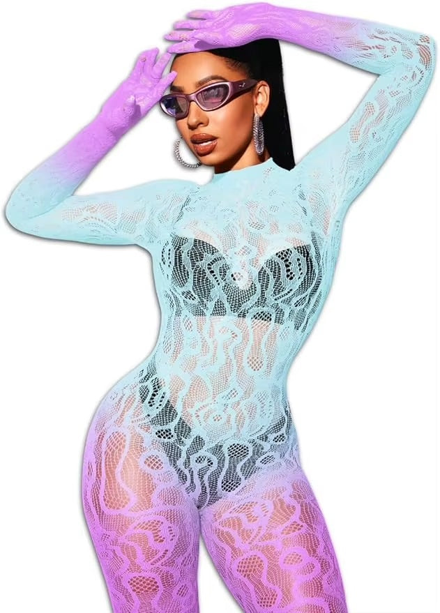 K834 Lace Full Coverage Bodystocking