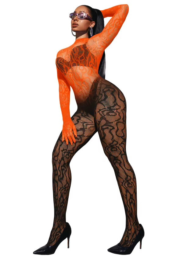 K834 Lace Full Coverage Bodystocking