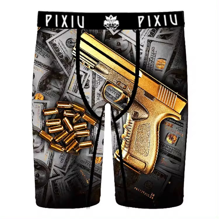 MX25 Monster Money and Gun Design Men Boxer