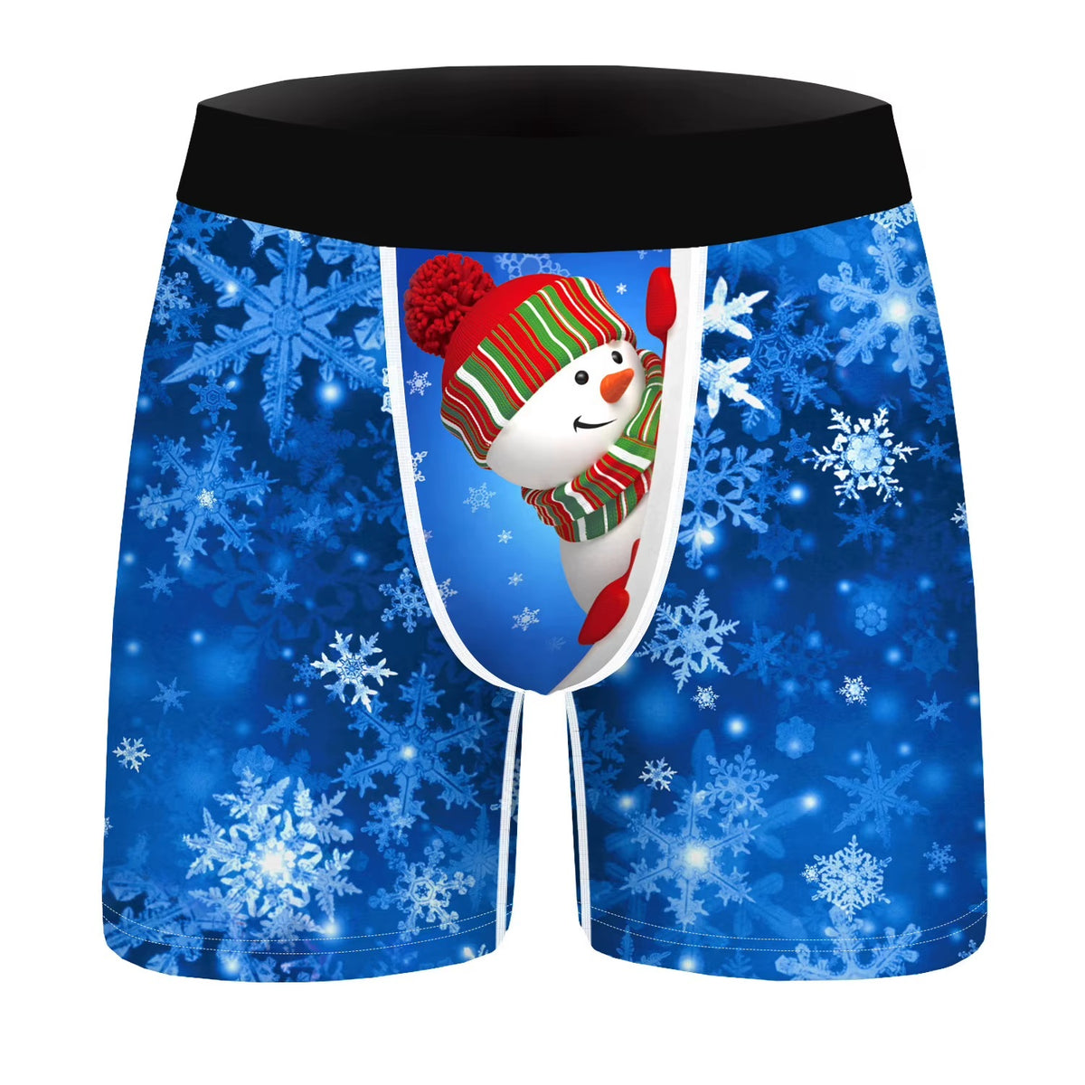 M398M Snowman Front Men Digital Printed Midi Boxer