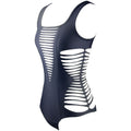 KT258 Black Shredded One-Piece Swimsuit/Bodysuit