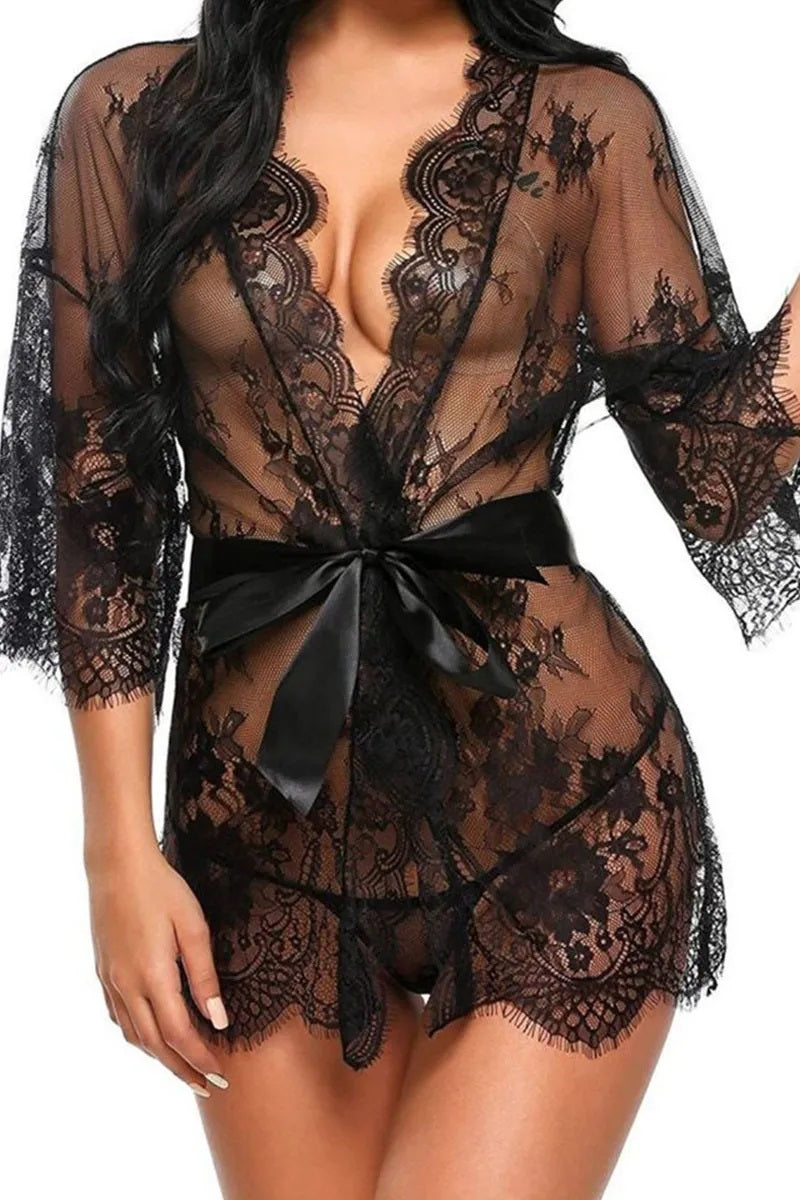 Y281 Lace Robe w/T-String