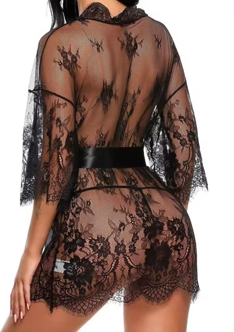 Y281 Lace Robe w/T-String