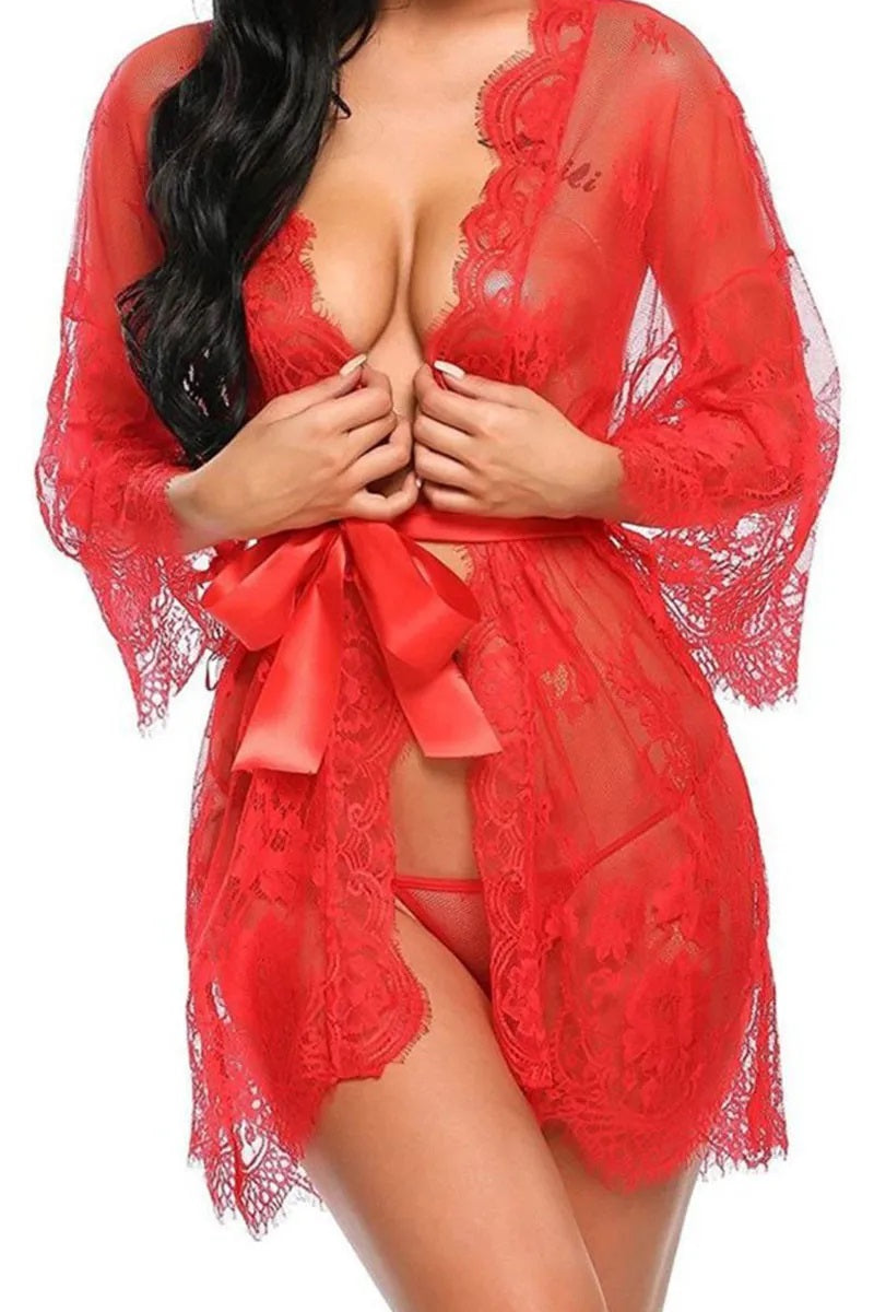Y281 Lace Robe w/T-String