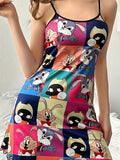 MS319 Round Neck Cartoon Printed Night Dress