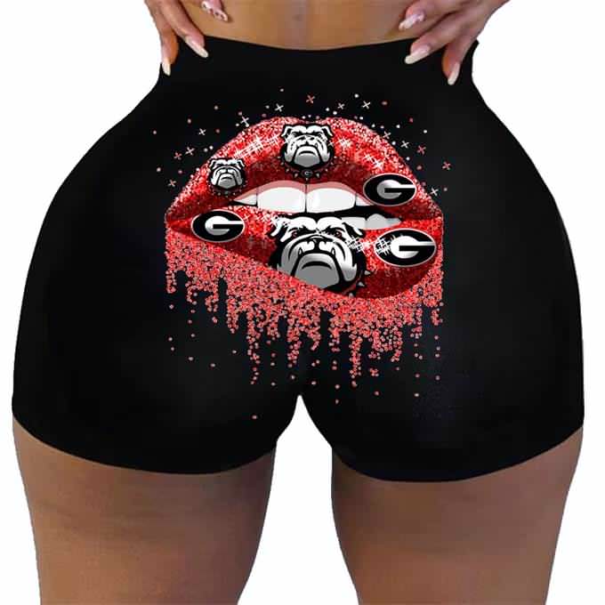 SK78 Bulldog Lip Printed Booty Shorts