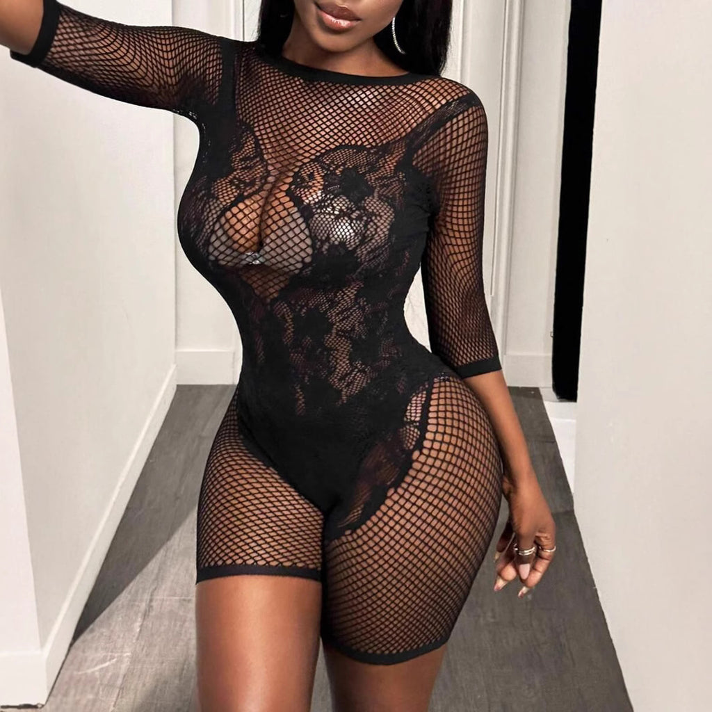 X82 Black Long Sleeve Knit Jumpsuit/Romper