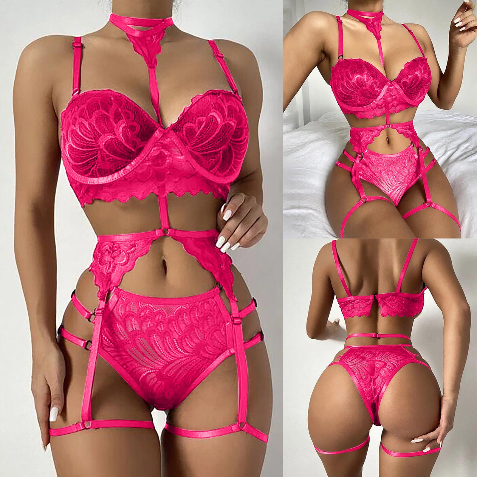 X441 Three-Piece Lace Erotic Lingerie Set