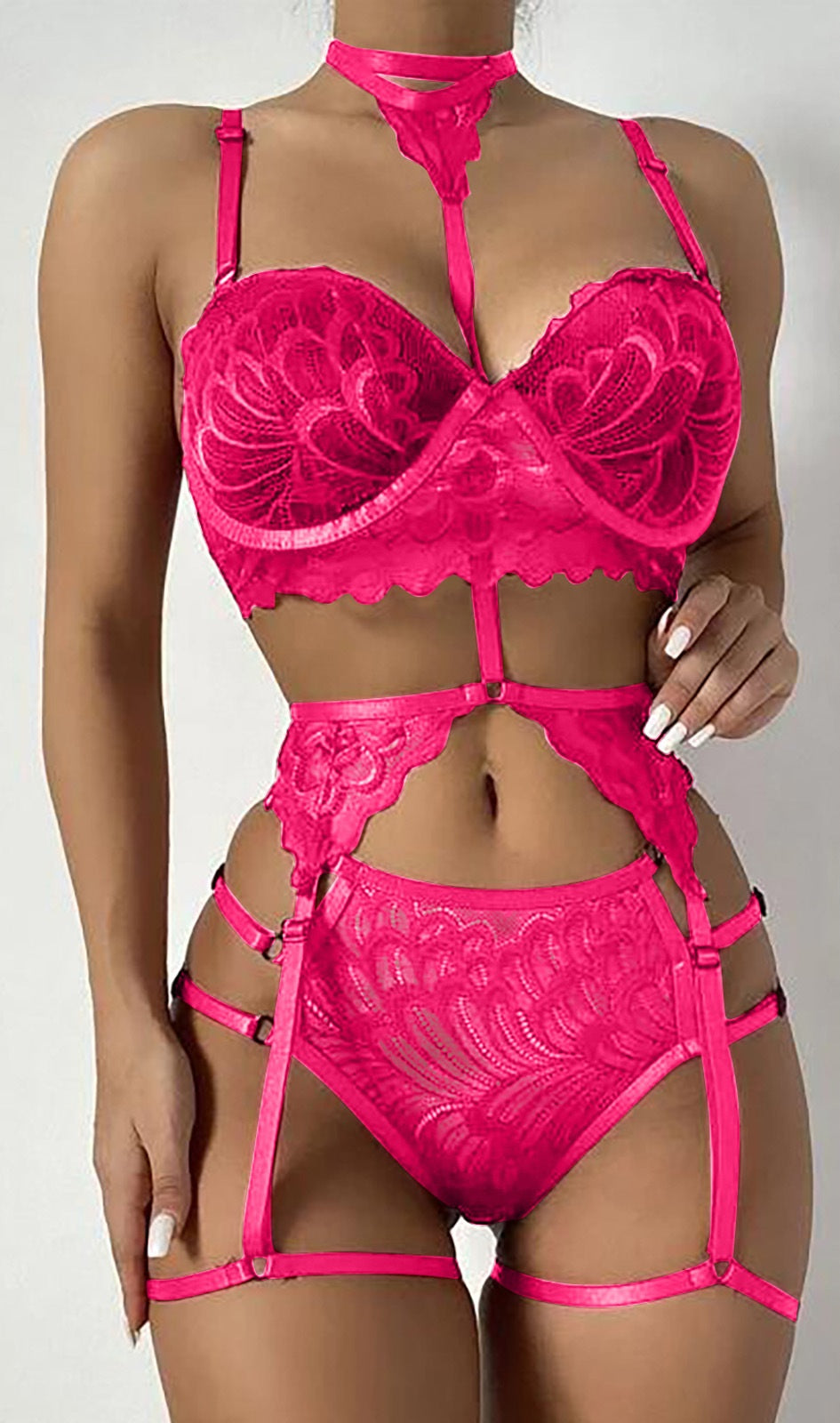 X441 Three-Piece Lace Erotic Lingerie Set