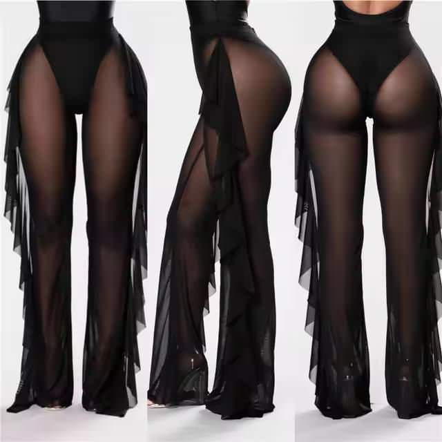 AL400 Mesh Pants Sheer Swimsuit Cover Up