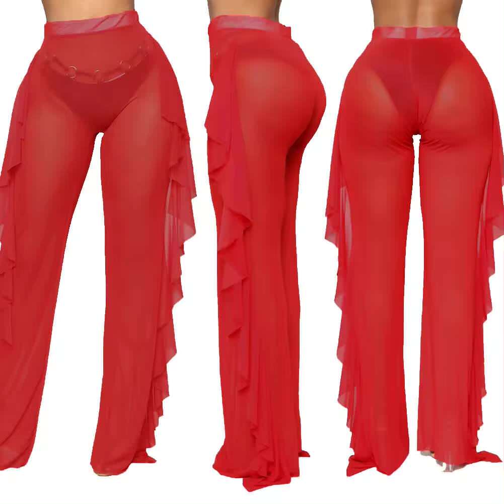 AL400 Mesh Pants Sheer Swimsuit Cover Up