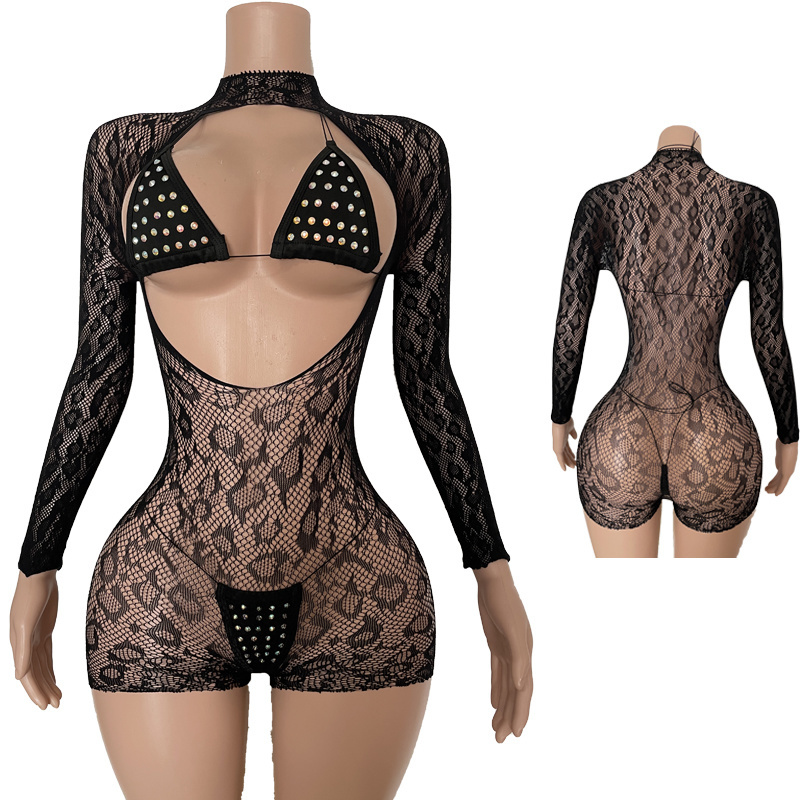 L215 - 3Pieces Exotic Dancewear Diamond Outfits