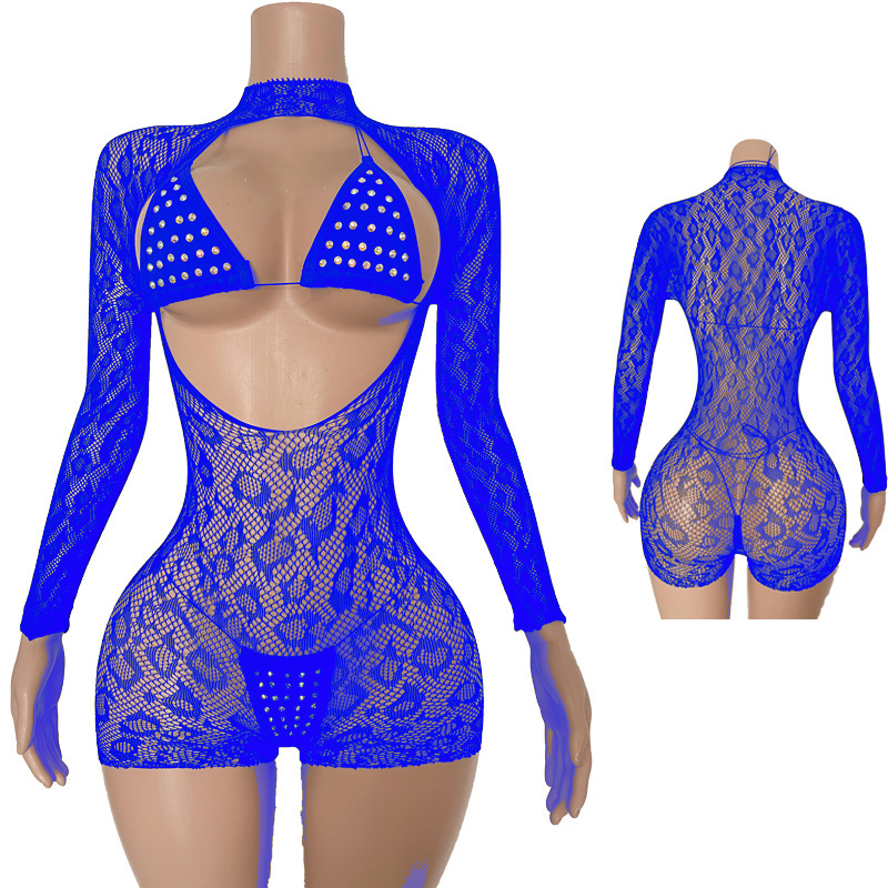 L215 - 3Pieces Exotic Dancewear Diamond Outfits
