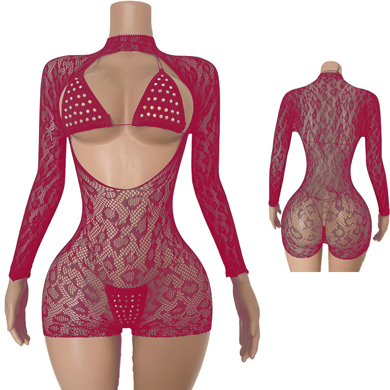 L215 - 3Pieces Exotic Dancewear Diamond Outfits