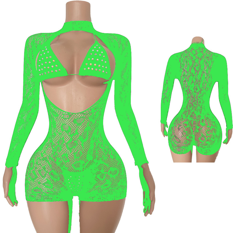 L215 - 3Pieces Exotic Dancewear Diamond Outfits