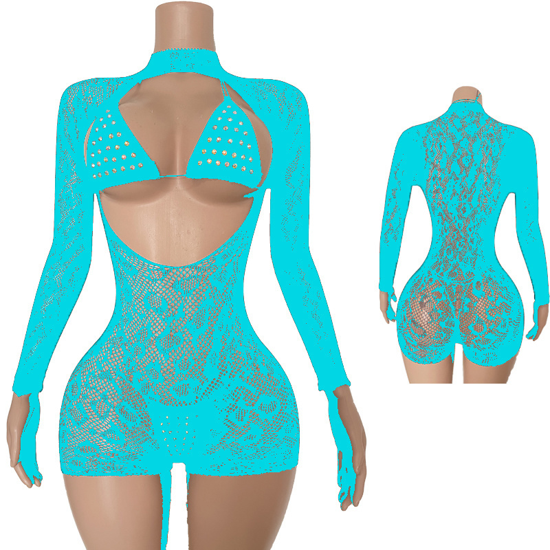 L215 - 3Pieces Exotic Dancewear Diamond Outfits
