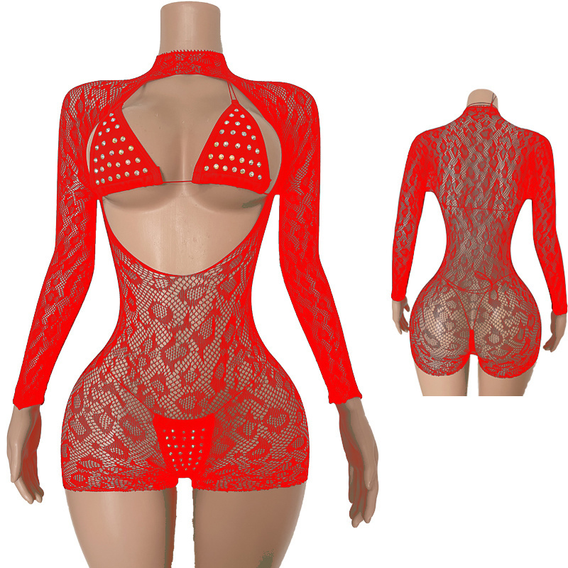 L215 - 3Pieces Exotic Dancewear Diamond Outfits