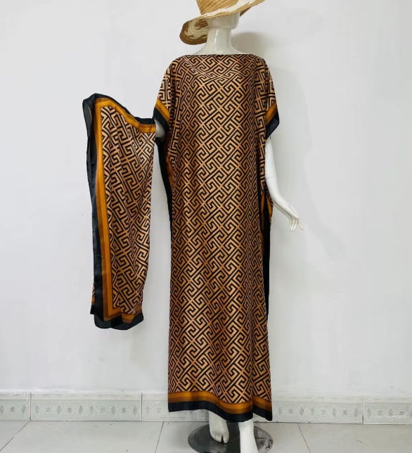 YX Satin Full Length Kaftan/MooMoo
