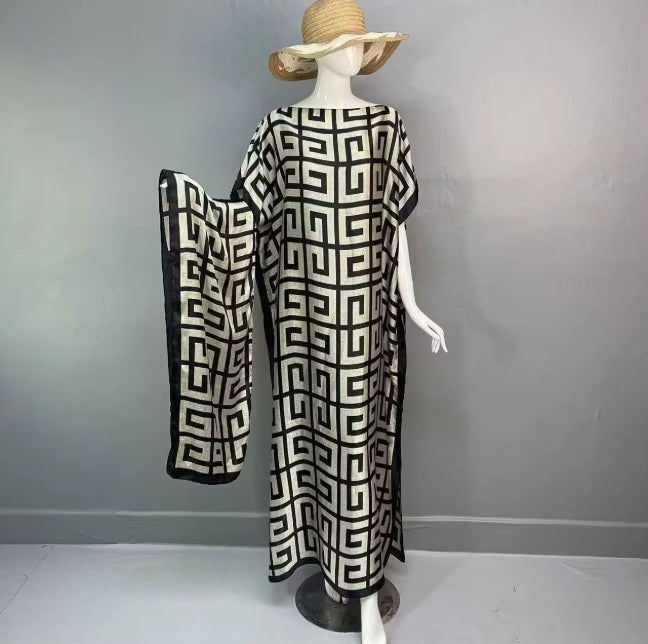 YX Satin Full Length Kaftan/MooMoo