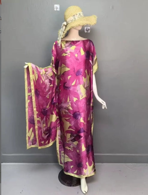 YX Satin Full Length Kaftan/MooMoo