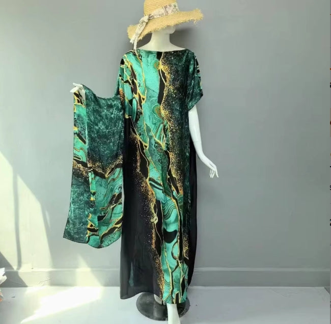 YX Satin Full Length Kaftan/MooMoo